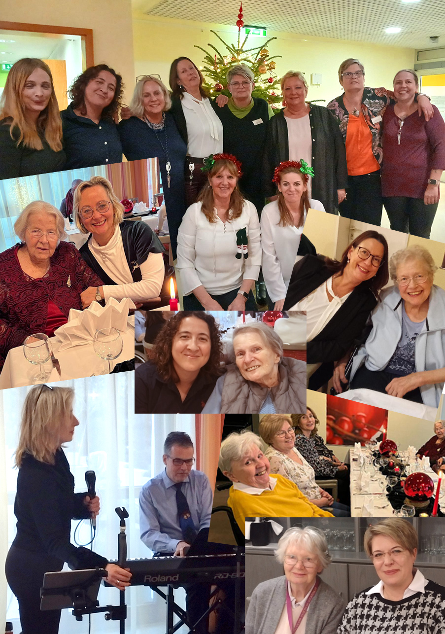 Ausgelassene Stimmung bei der Weihnachtsfeier der stationären Pflege.